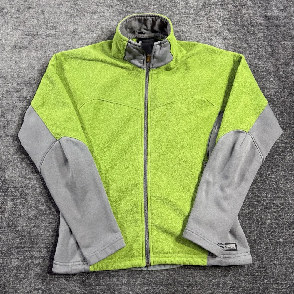 REI Polartec Womens Jacket Size Small‎ Green/Gray Full Zip Fleece Outdoor Hiking